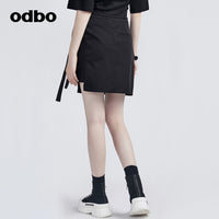【商場同款】odbo/歐迪比歐工裝風口袋A字半身裙工裝裙短裙
