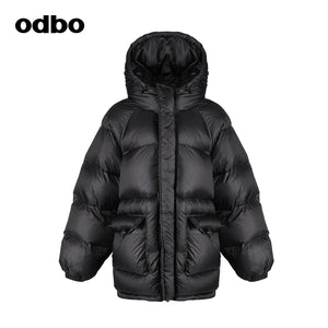 【商場同款】odbo/歐迪比歐加厚保暖羽絨服女冬季2022新款面包服