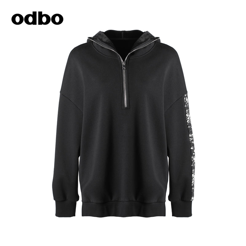 【商場同款】odbo/歐迪比歐設計感小眾衛衣女秋冬2022年新款外套