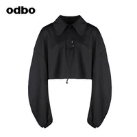 Odbo/歐迪比歐專櫃同款設計師品牌短款寬鬆衛衣女