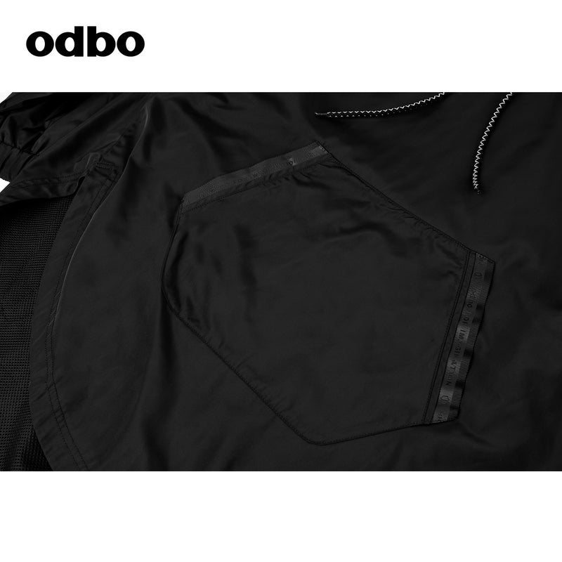 【商場同款】odbo/歐迪比歐寬鬆連帽防風服女2022年新款罩衫上衣