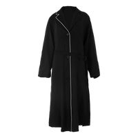 【商場同款】odbo/歐迪比歐春裝2022年新款黑色外套女中長款風衣