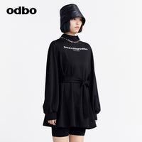 Odbo/歐迪比歐專櫃同款設計師品牌休閒收腰T恤女