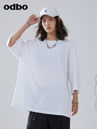 Heardbyodbo春裝2022年新款女潮牌嘻哈風白色t恤女設計感純棉上衣