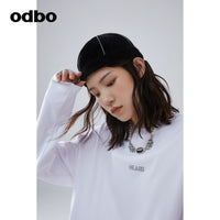 【商場同款】odbo/歐迪比歐冬季2022新款加絨帽加厚護耳包頭帽子