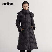 【商場同款】odbo/歐迪比歐2022冬季新款黑色羽絨服女白鴨絨外套