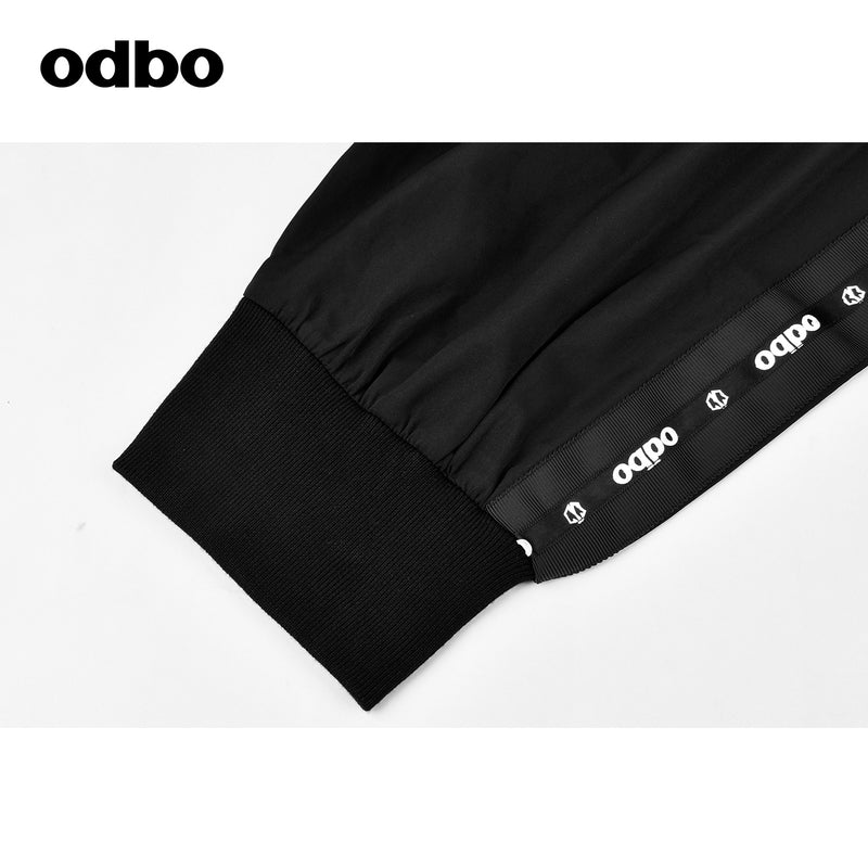 【商場同款】odbo/歐迪比歐2022新款抽繩高腰休閒褲女束腳工裝褲