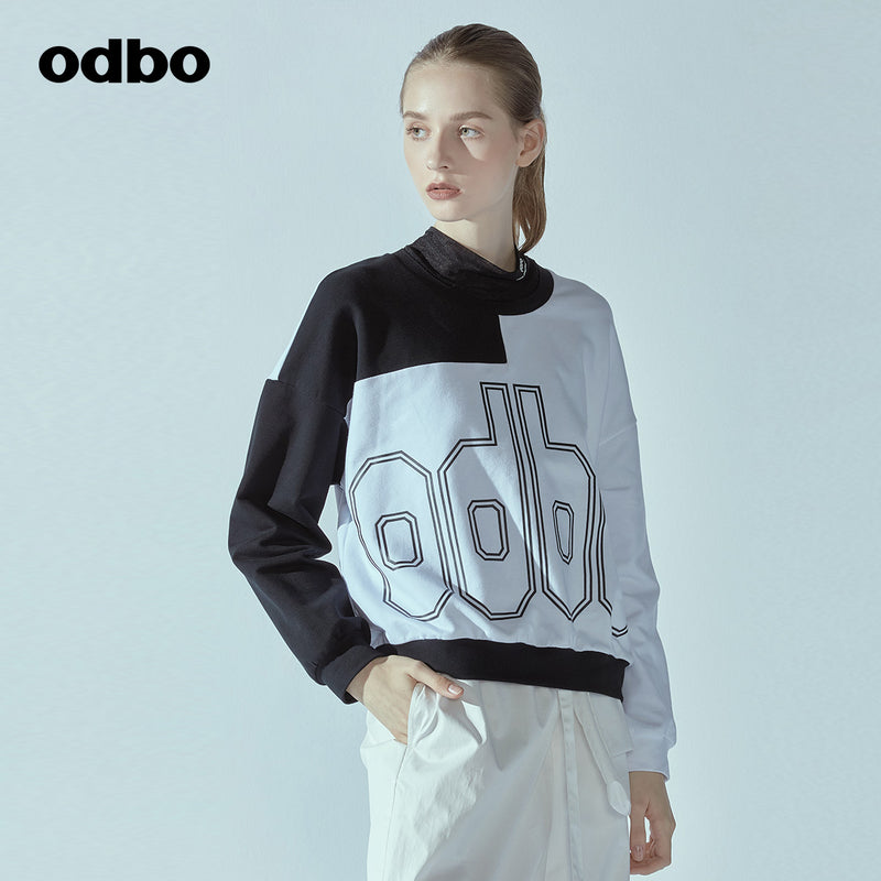 Odbo/歐迪比歐專櫃同款設計師品牌2020春女套頭衛衣