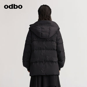 【商場同款】odbo/歐迪比歐秋冬2022新款白鴨絨羽絨服女麵包服