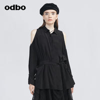 Odbo/歐迪比歐【商場同款】odbo/歐迪比歐休閒露肩襯衫女