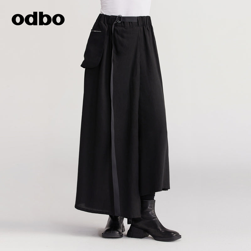 【商場同款】odbo/歐迪比歐原創休閒裙褲女不對稱時尚褲子