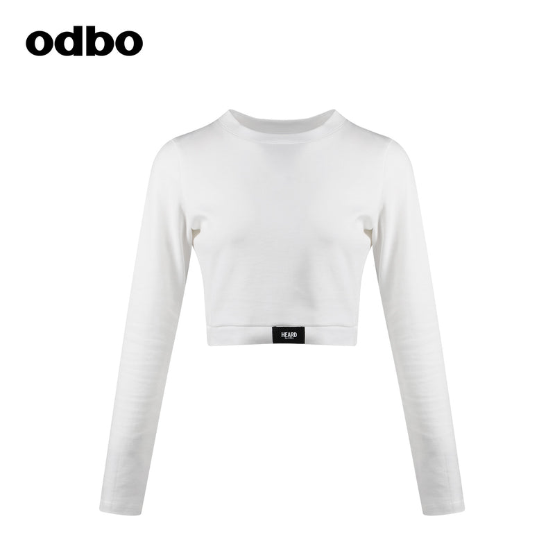 Odbo/歐迪比歐專櫃同款設計師品牌 短款休閒T恤女