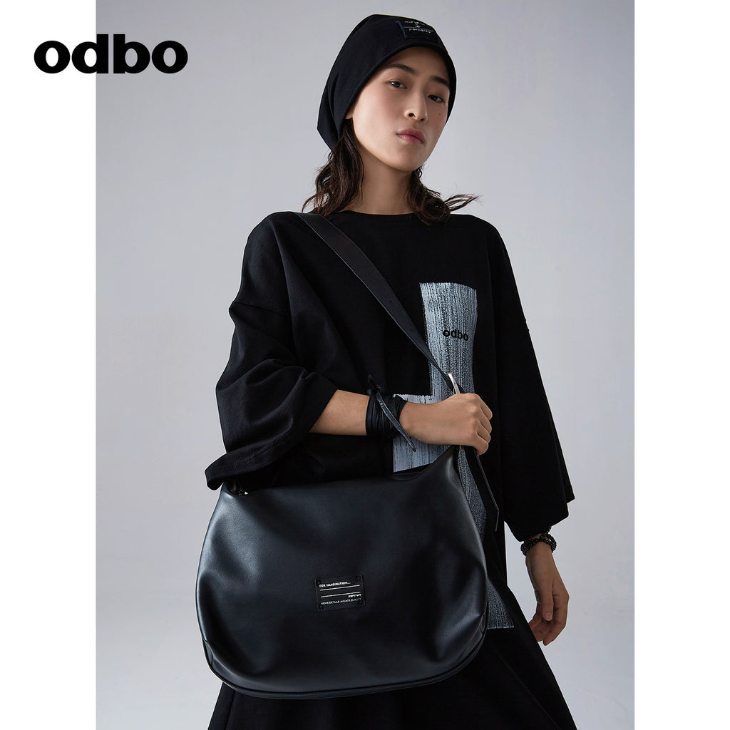 【商場同款】odbo/歐迪比歐時尚真皮軟皮包女單肩包大容量斜挎包