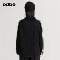 【商場同款】odbo/歐迪比歐提花高領針織衫女秋冬2022年新款毛衣