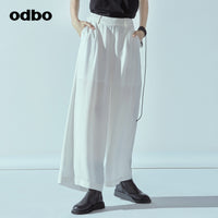 Odbo/歐迪比歐專櫃同款設計師品牌2022春女西裝闊腿褲