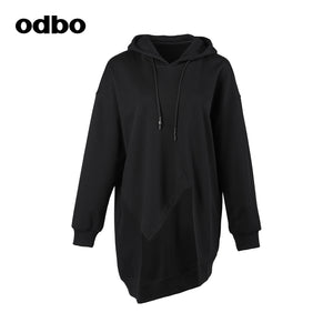 【商場同款】odbo/歐迪比歐時尚氣質連帽衛衣女2022秋冬新款外套