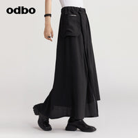 【商場同款】odbo/歐迪比歐原創休閒裙褲女不對稱時尚褲子