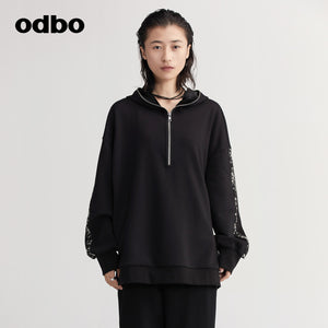 【商場同款】odbo/歐迪比歐設計感小眾衛衣女秋冬2022年新款外套