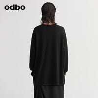 【商場同款】odbo/歐迪比歐休閒印花T恤女秋冬2022新款設計感上衣