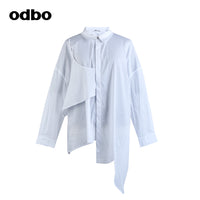【商場同款】odbo/歐迪比歐不規則設計感襯衫女夏季2022新款上衣