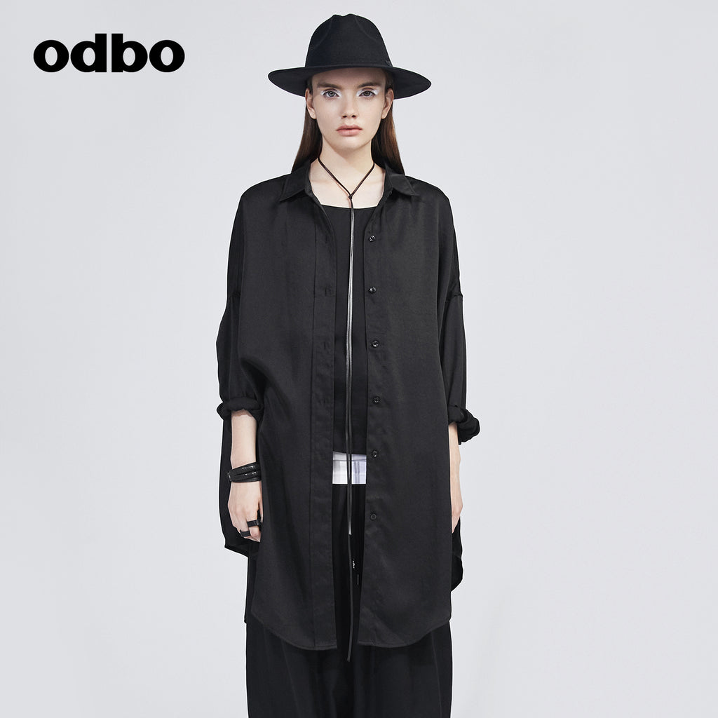 Odbo/歐迪比歐專櫃同款設計師品牌襯衫上衣女
