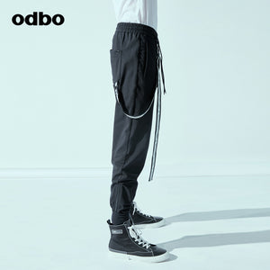 Odbo/歐迪比歐春季男新款設計師品牌小腳運動休閒褲