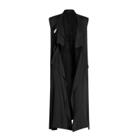 Odbo 工裝風開衫無袖黑色背心外套女夏季2022年新款垂感長款上衣