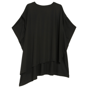 Odbo不規則純棉短袖t恤女夏季新款寬鬆設計感小眾上衣黑色潮牌