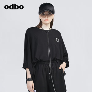 Odbo/歐迪比歐專櫃同款設計師品牌休閒寬鬆T恤女