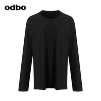 【商場同款】odbo/歐迪比歐黑色長袖T恤女秋冬2022年新款外穿上衣