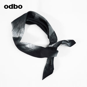 【商場同款】odbo/歐迪比歐2022年新款時尚設計感印花桑蠶絲絲巾