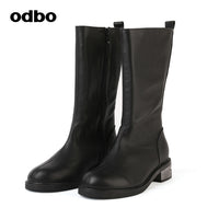 【商場同款】odbo/歐迪比歐秋冬2022年新款時尚馬丁靴女高筒鞋