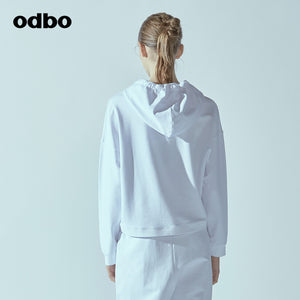 Odbo/歐迪比歐2022春季女新款設計師品牌休閒連帽衛衣