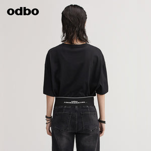 【商場同款】odbo/歐迪比歐專櫃同款設計師品牌休閒簡約T恤女