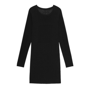 Odbo/歐迪比歐專櫃同款設計師品牌2022夏女圓領修身針織中長上衣