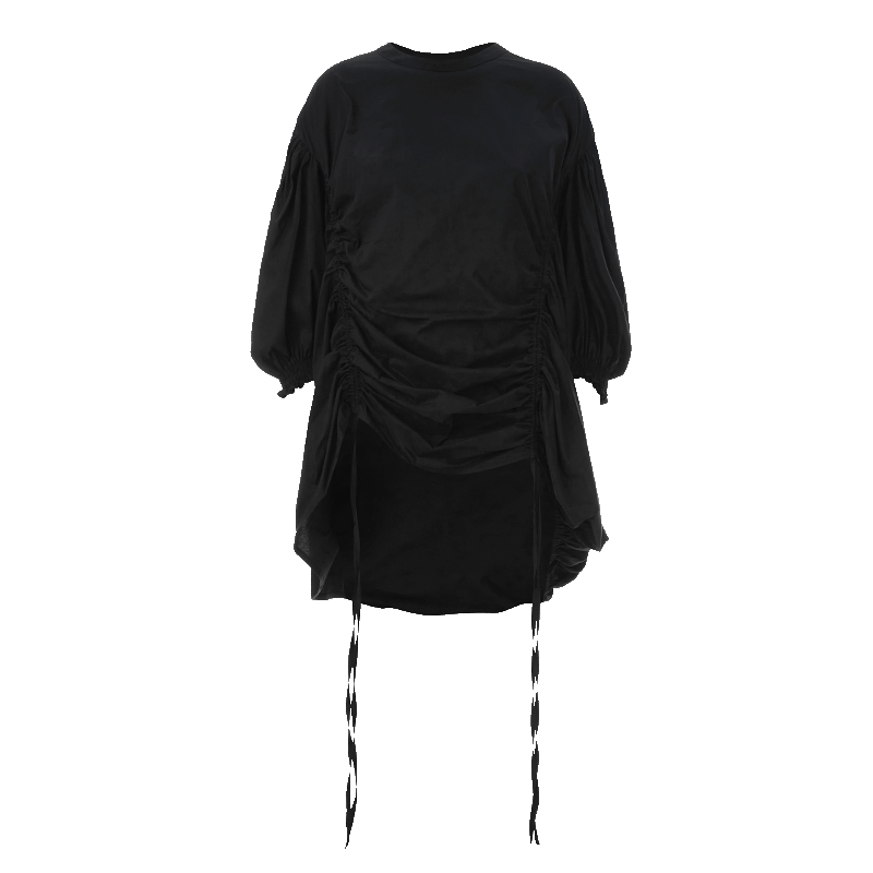 【商場同款】odbo/歐迪比歐抽褶設計不規則襯衫女設計感小眾上衣