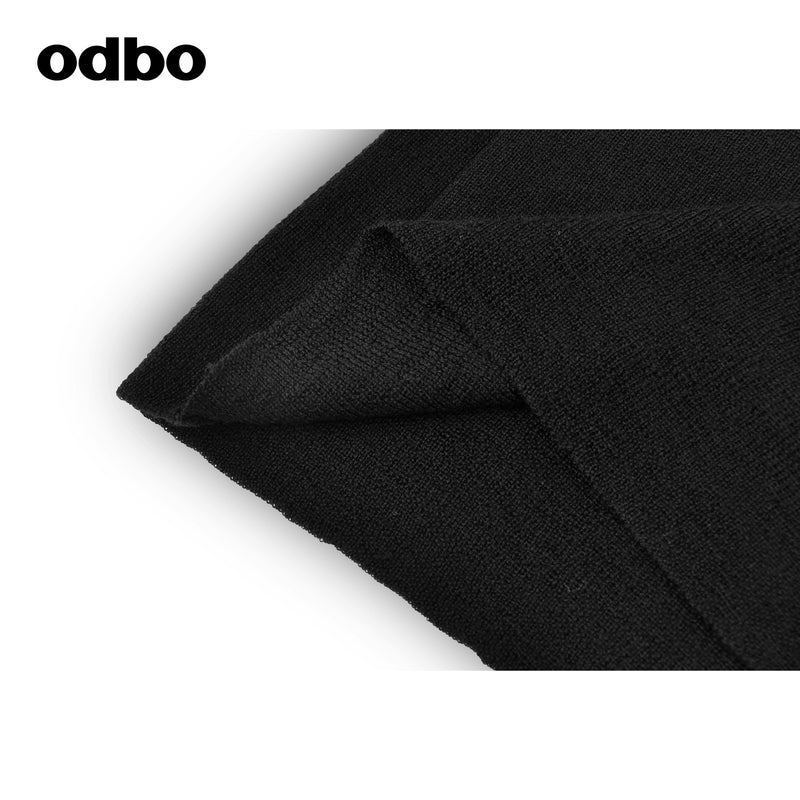 Odbo2022年秋冬季新款女裝高領長袖黑色毛衣女套頭百搭打底羊毛衫