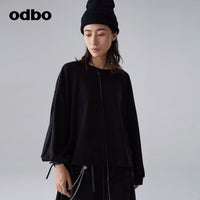 【商場同款】odbo/歐迪比歐春裝2022年新款女時尚設計感短款衛衣