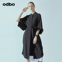 Odbo/歐迪比歐專櫃同款設計師品牌2022春襯衫連衣裙L20192030D