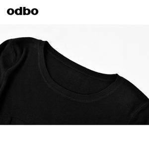 【商場同款】odbo/歐迪比歐薄款針織衫女夏季2022年新款修身上衣