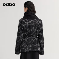 【商場同款】odbo/歐迪比歐圍巾領棉外套女秋冬2022新款外套