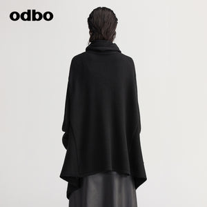 【商場同款】odbo/歐迪比歐不規則針織衫女秋冬2022新款外穿毛衣