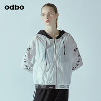 Odbo/歐迪比歐2022春季女新款設計師品牌連帽防曬外套