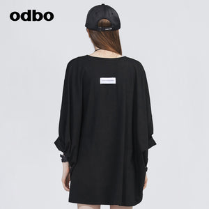 Odbo/歐迪比歐專櫃同款設計師品牌休閒寬鬆T恤女