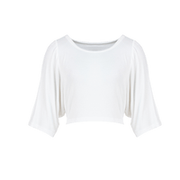 odbo蝙蝠袖設計感小眾休閒白色t恤2022年新款