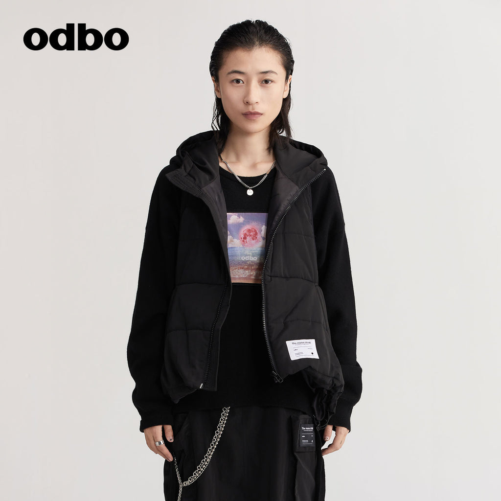 【商場同款】odbo/歐迪比歐秋冬2022新款馬甲女設計感保暖棉服