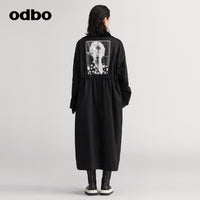 【商場同款】odbo/歐迪比歐兩面穿派克服外套女秋冬2022新款棉服