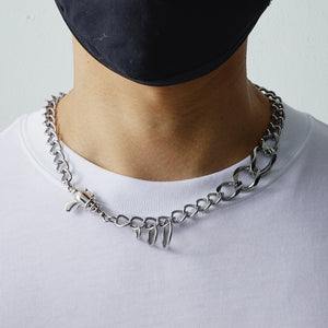 個性環扣鏈條項鍊ins潮輕奢小眾不規則拼接設計感鎖骨鏈嘻哈頸鍊